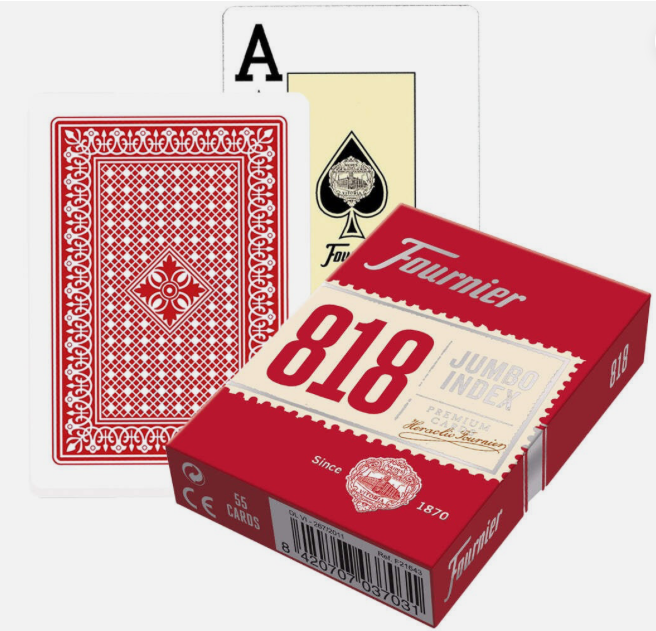 Fournier 818 Jumbo Index Poker Playing Cards – Red