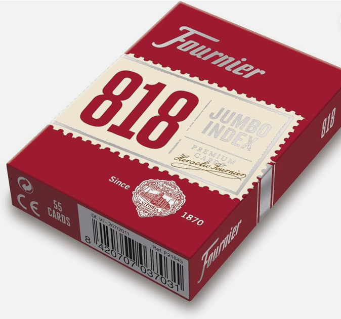 Fournier 818 Jumbo Index Poker Playing Cards – Red