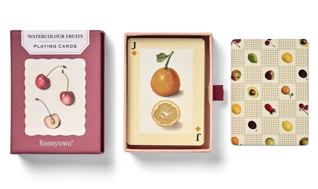 Roomytown Watercolour Fruits Playing Cards