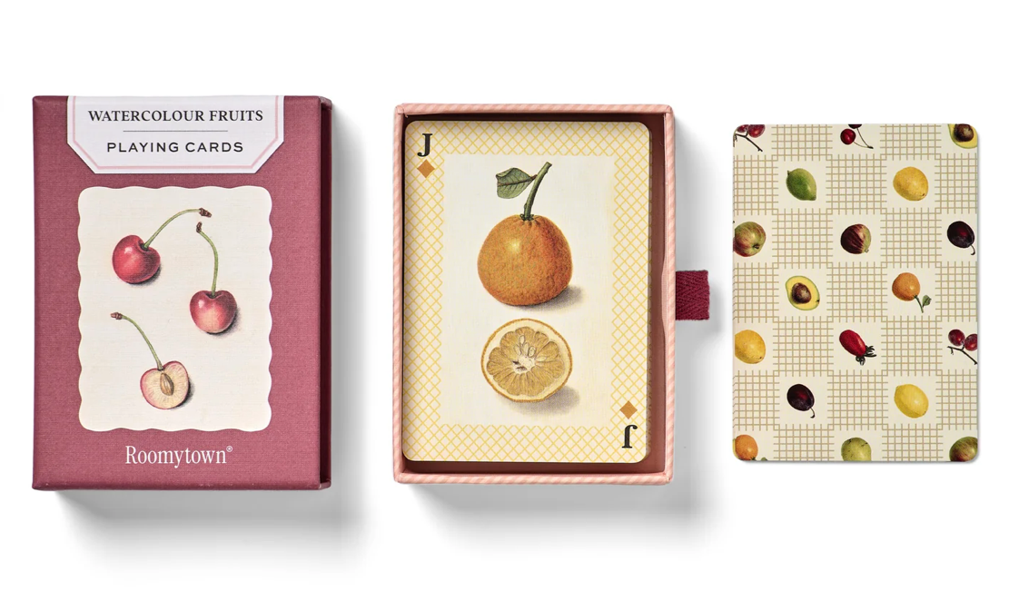 Roomytown Watercolour Fruits Playing Cards