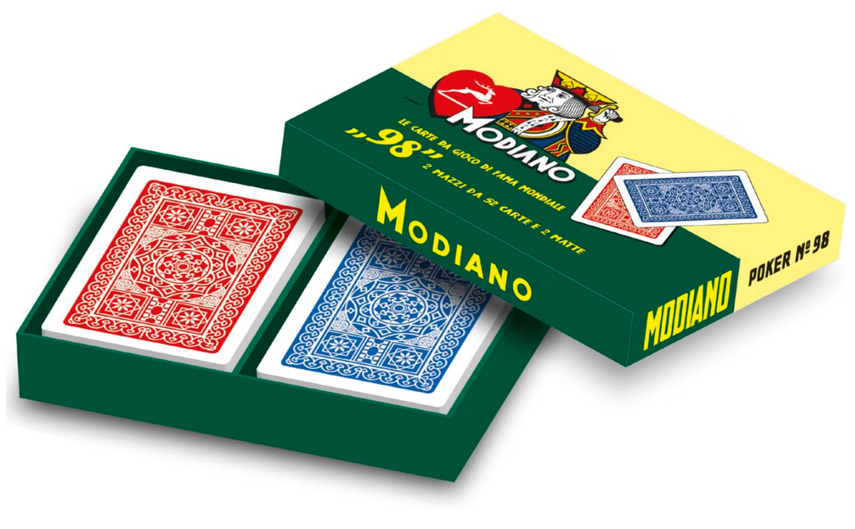 Modiano Ramino 98 Playing Cards – Red & Blue 2-Deck Set