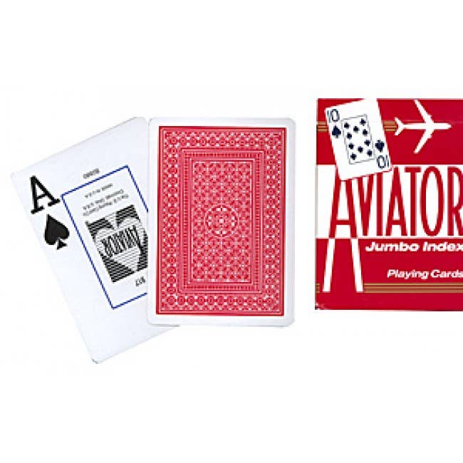Aviator Jumbo Index Poker Playing Cards – Red