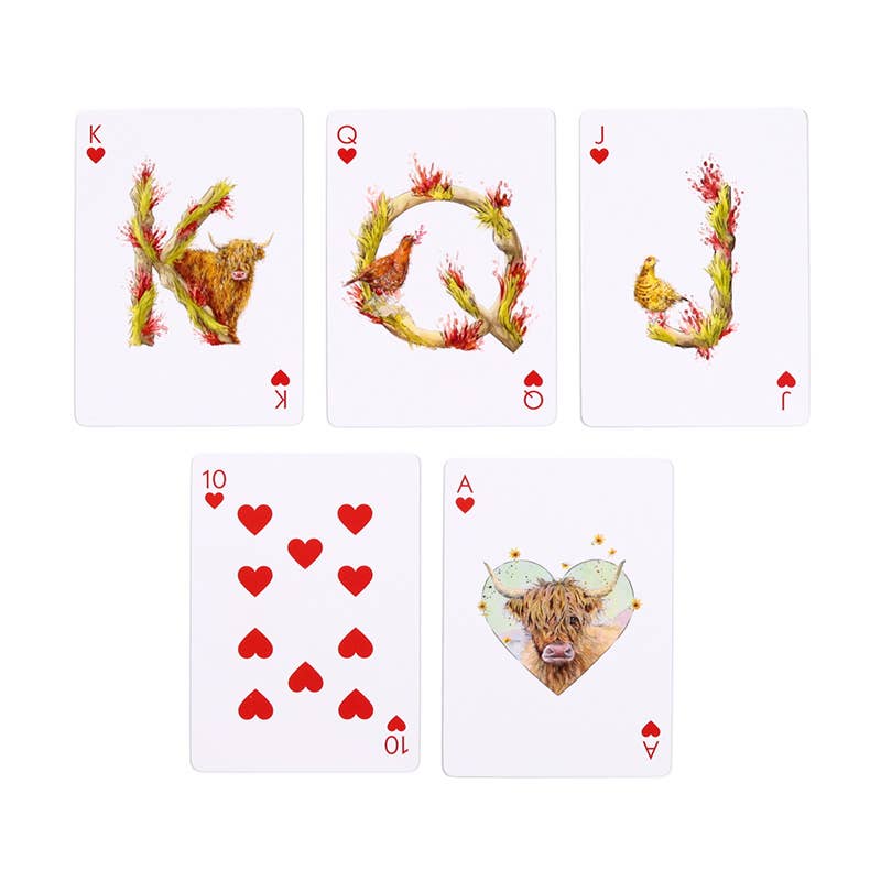 Highland Coo Standard Playing Card Deck by Jan Pashley