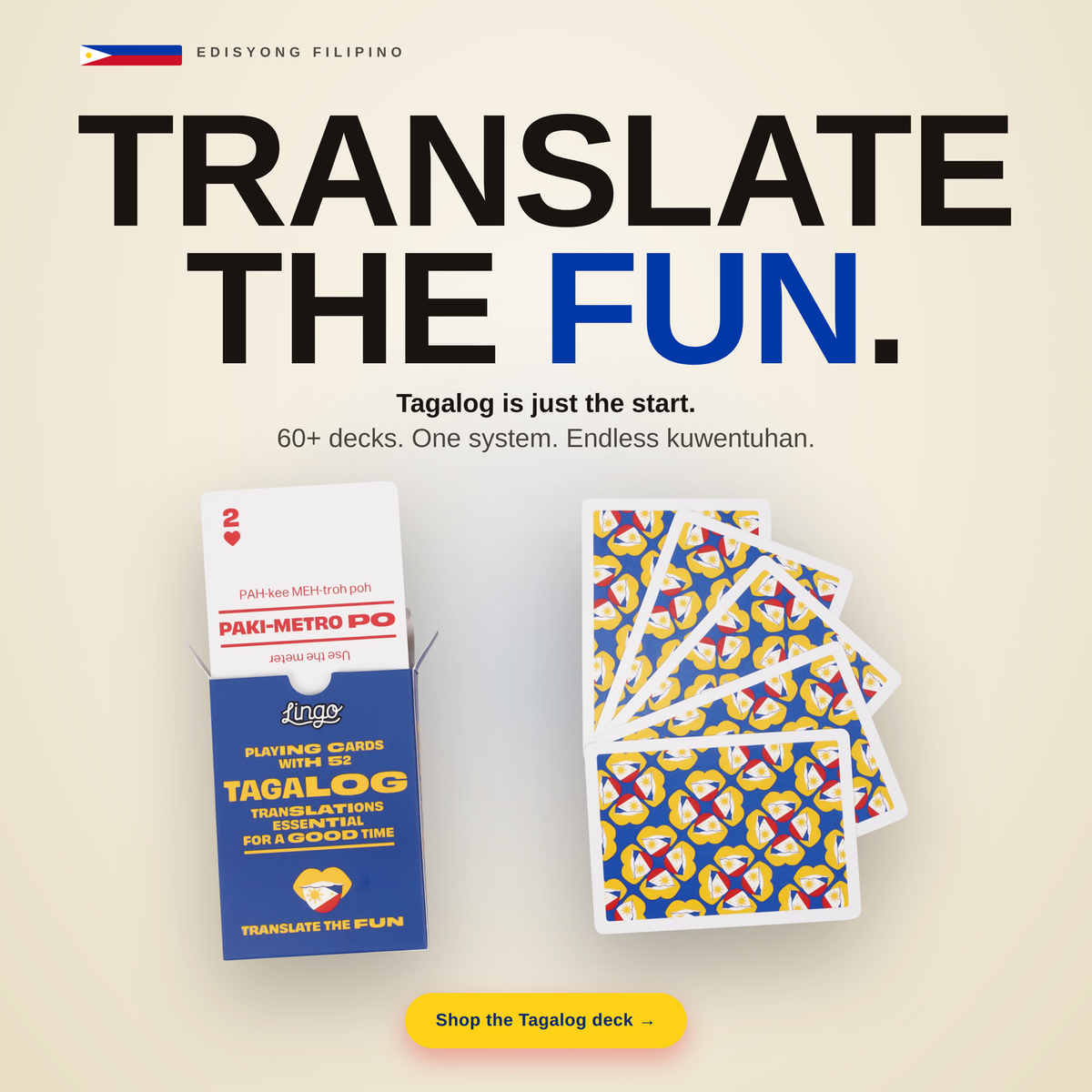 Lingo Filipino Tagalog Playing Cards