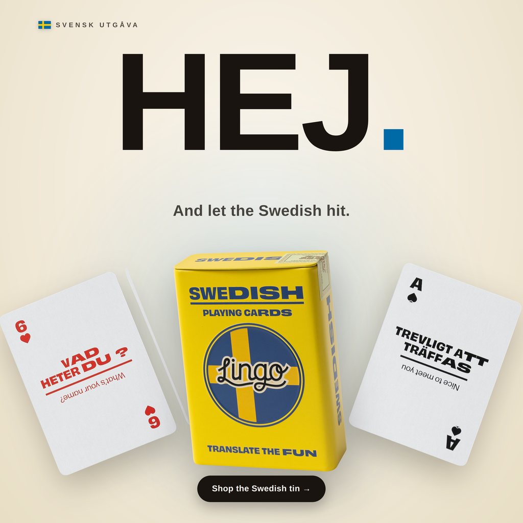Lingo Swedish Playing Cards in Wayfarer Tin