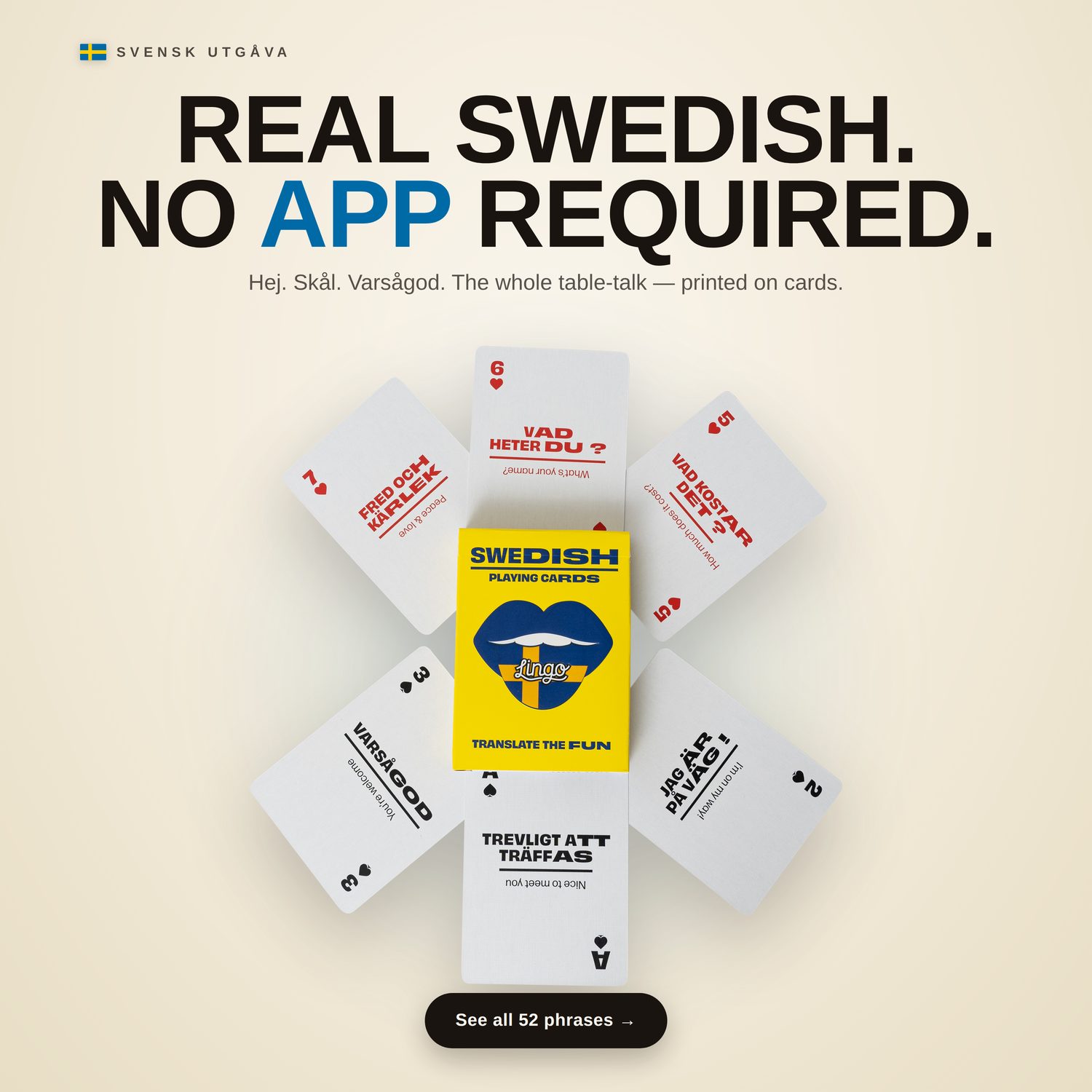 Lingo Swedish Playing Cards in Wayfarer Tin