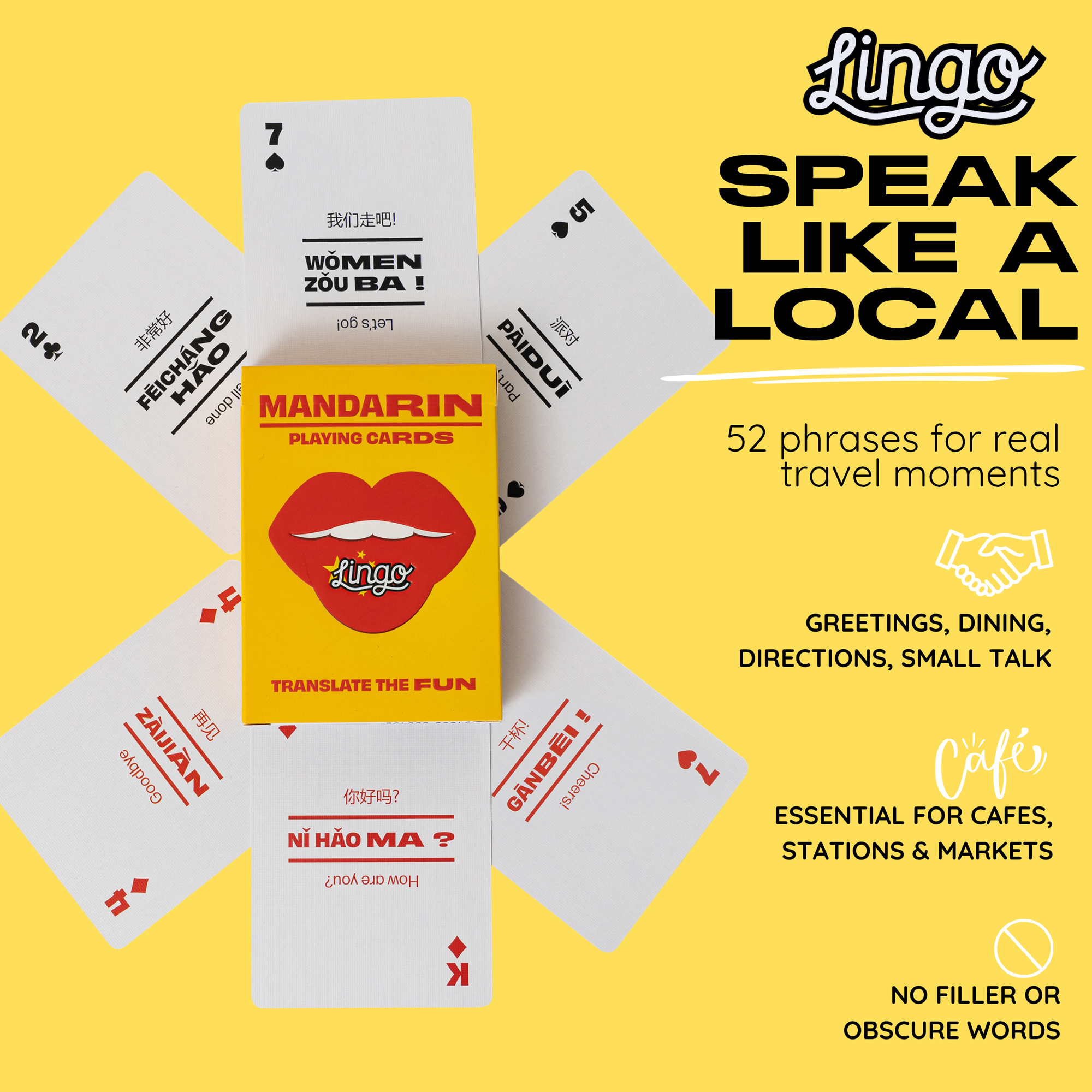Lingo Mandarin Travel Playing Cards