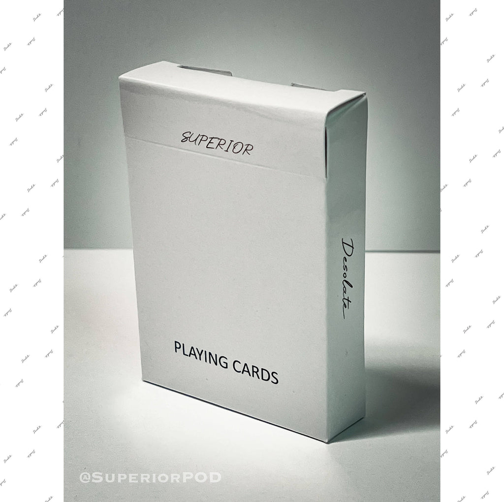 White DESOLATE Playing Cards, White Card Deck