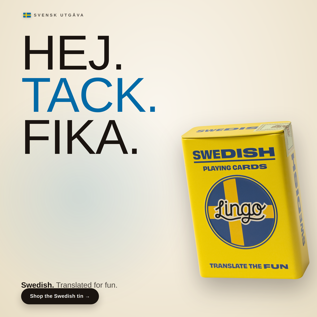 Lingo Swedish Playing Cards in Wayfarer Tin