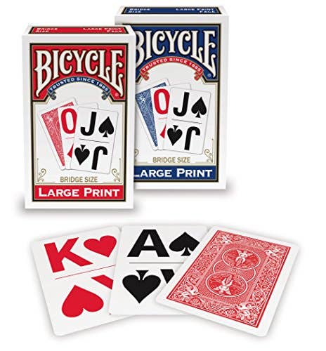 Bicycle Large Print Cards (Red) Bridge Size