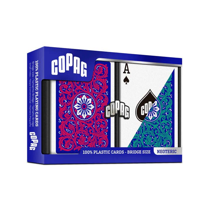 COPAG Neoteric Bridge Playing Cards – Regular Index Green & Red Double Deck