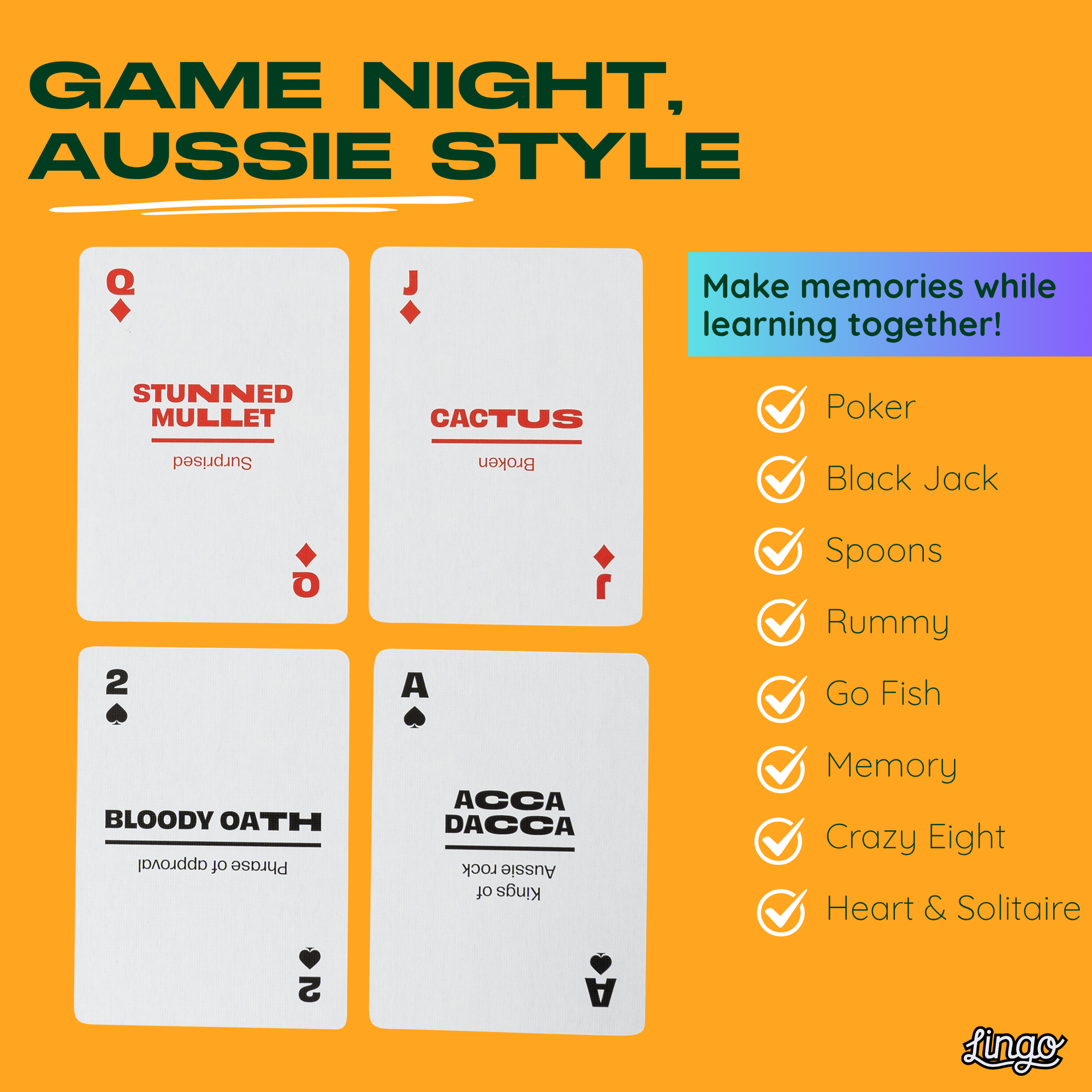 Aussie Slang Travel Playing Cards in Tin Travel Case