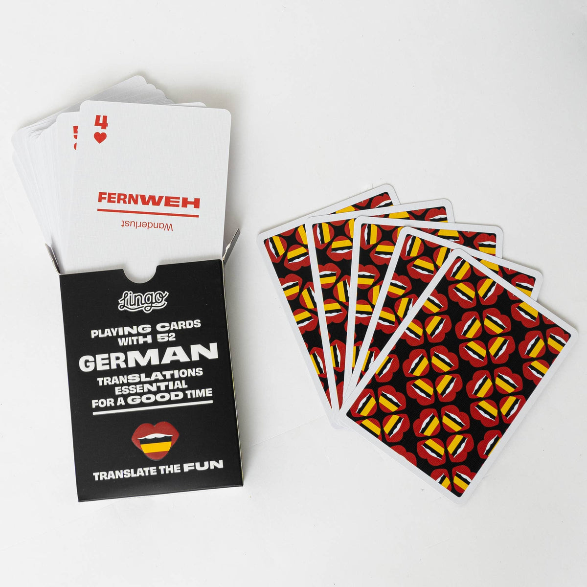 Lingo German Playing Cards – Learn German 52 Phrase Deck