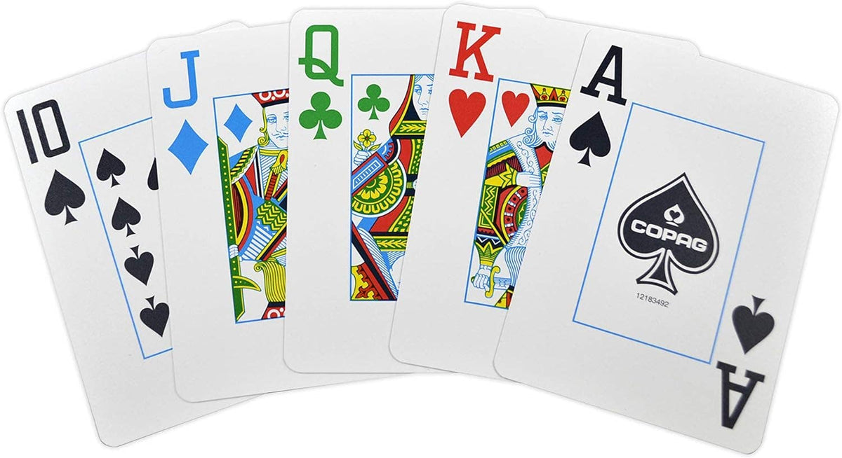 Copag Legacy 4 Colors Poker Size Jumbo Index Playing Cards Double Deck (Red and Blue)