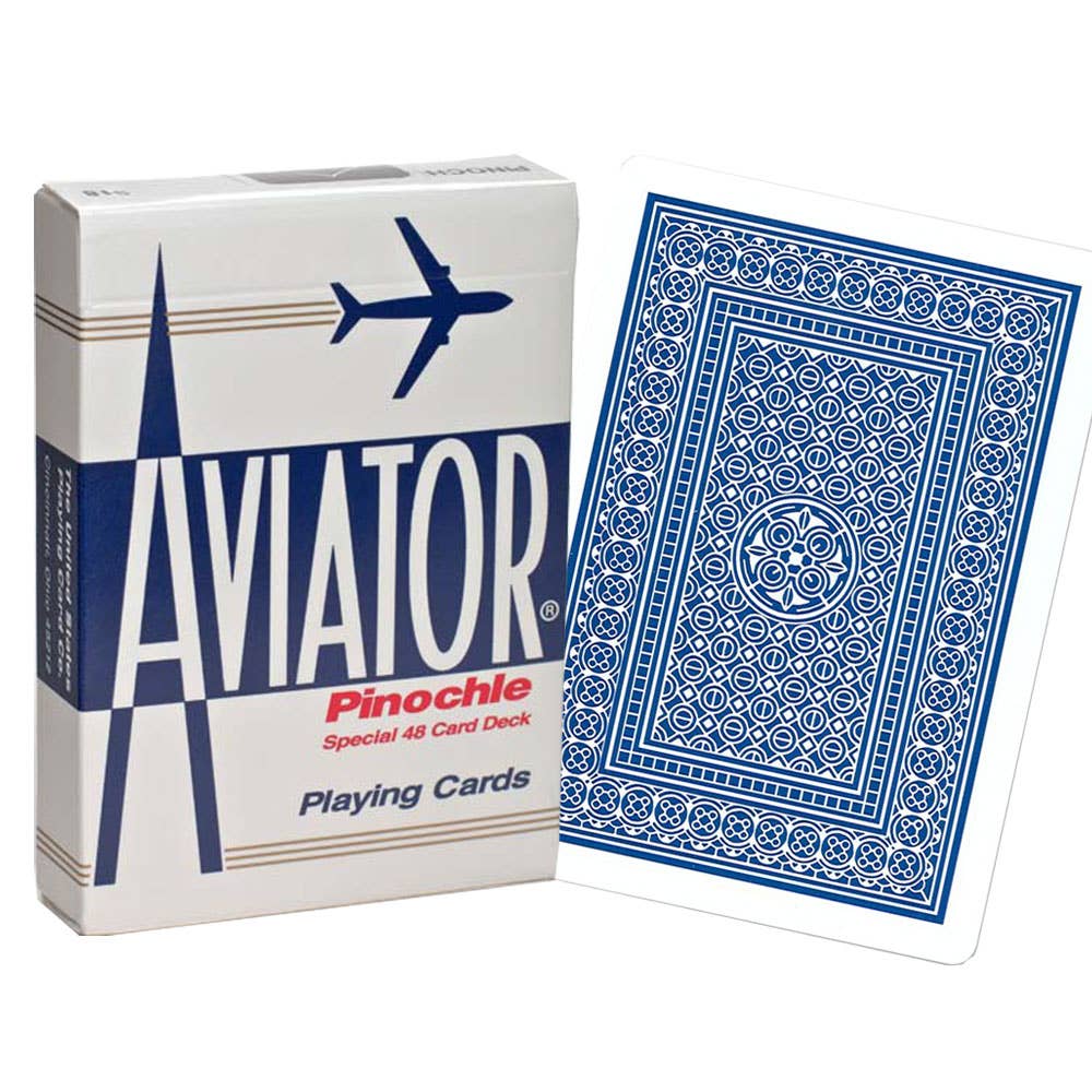 Aviator Pinochle Blue Playing Cards – Standard Index