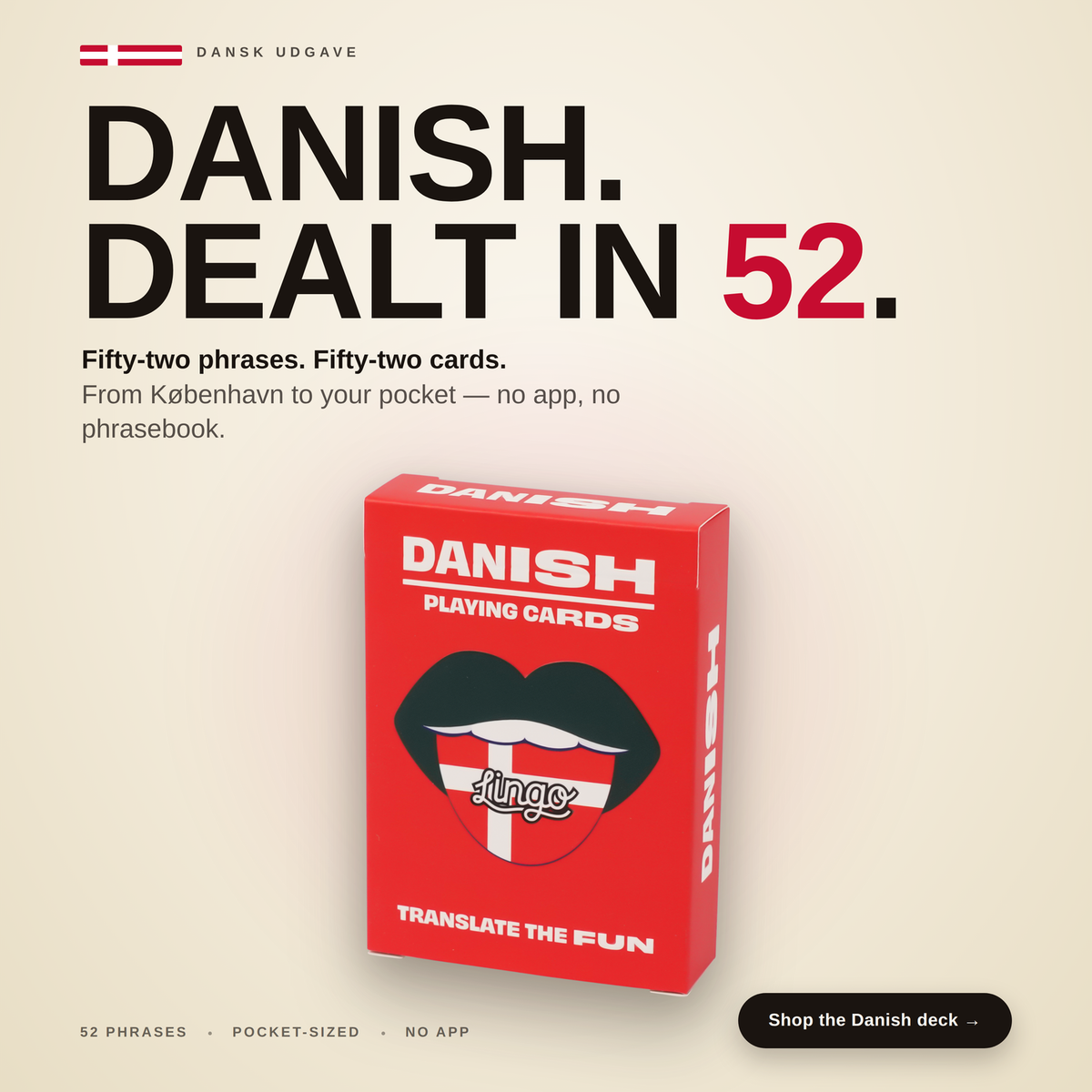 Lingo Danish Playing Cards – Learn Danish Language Deck