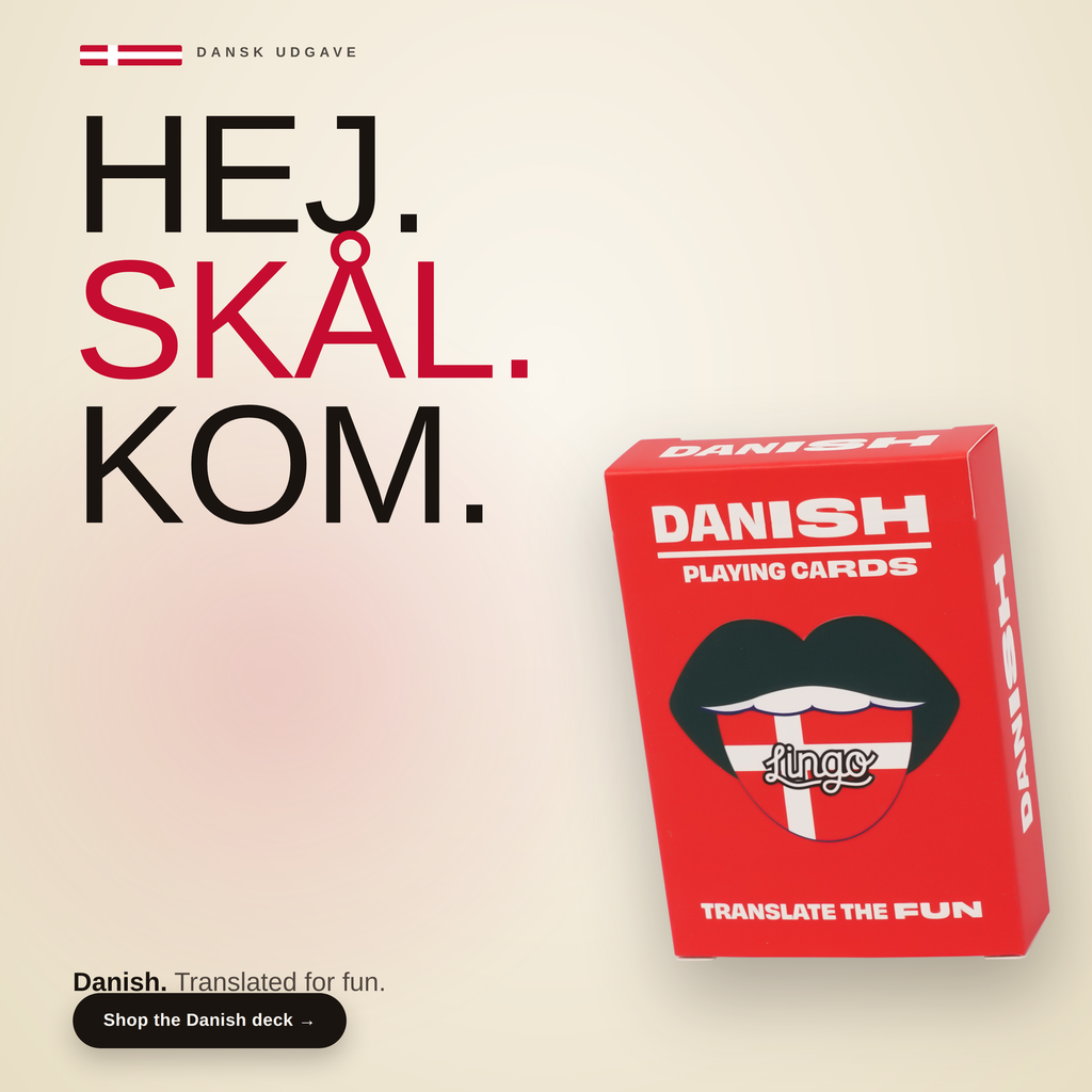 Lingo Danish Playing Cards – Learn Danish Language Deck
