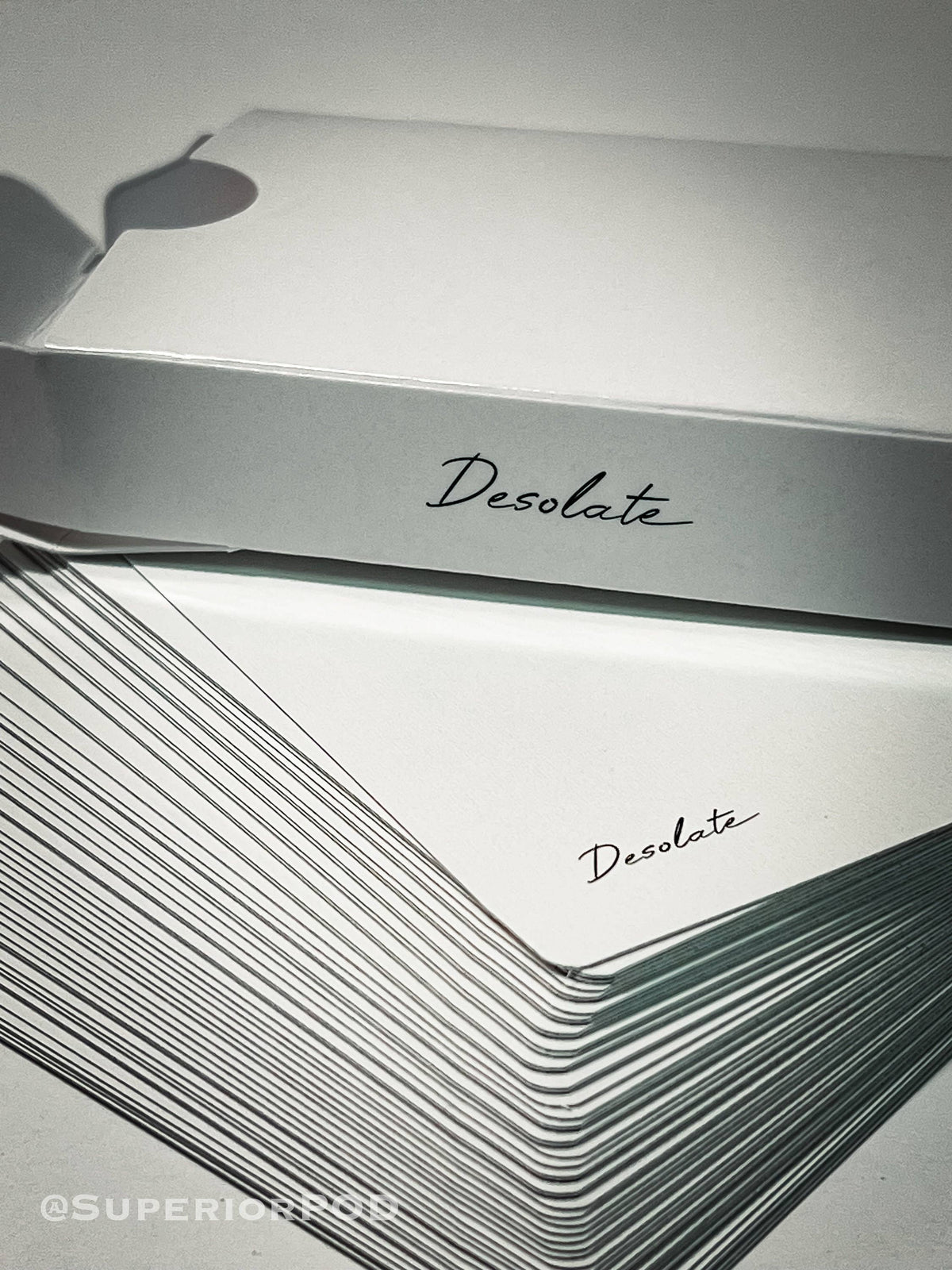 White DESOLATE Playing Cards – Minimalist Arctic Card Deck