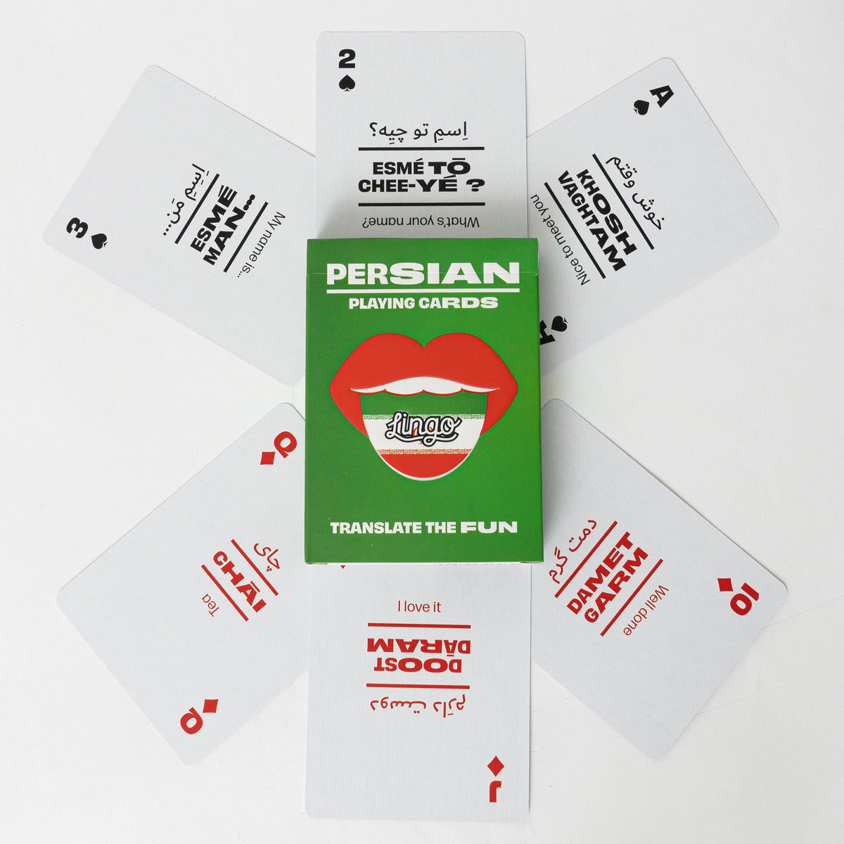 Lingo Persian Playing Cards – Learn Farsi 52 Phrase Deck