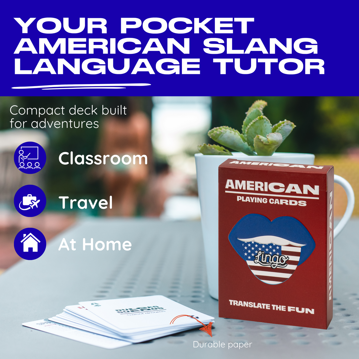 Lingo American Slang Playing Cards – 52 American Phrases