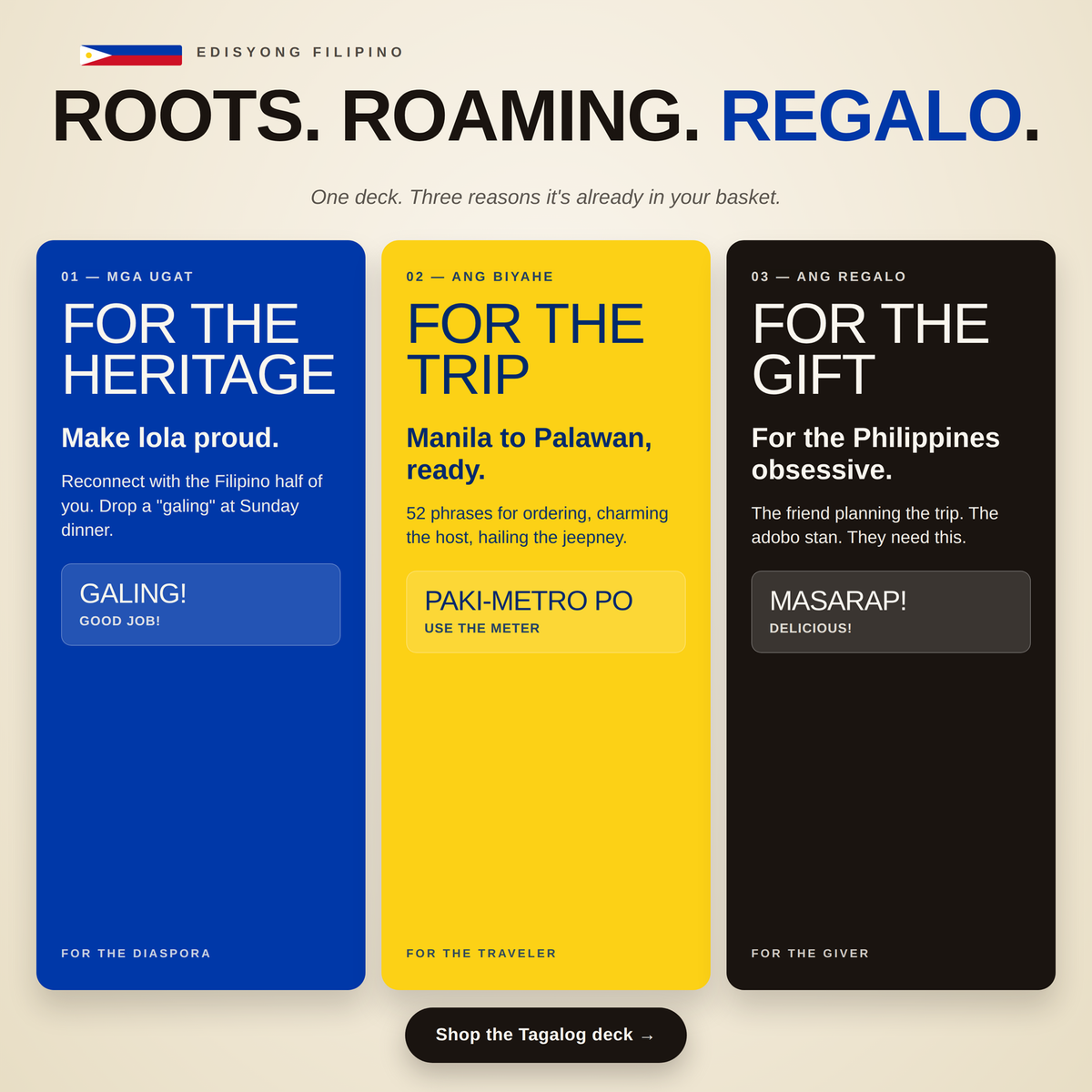 Lingo Filipino Tagalog Playing Cards