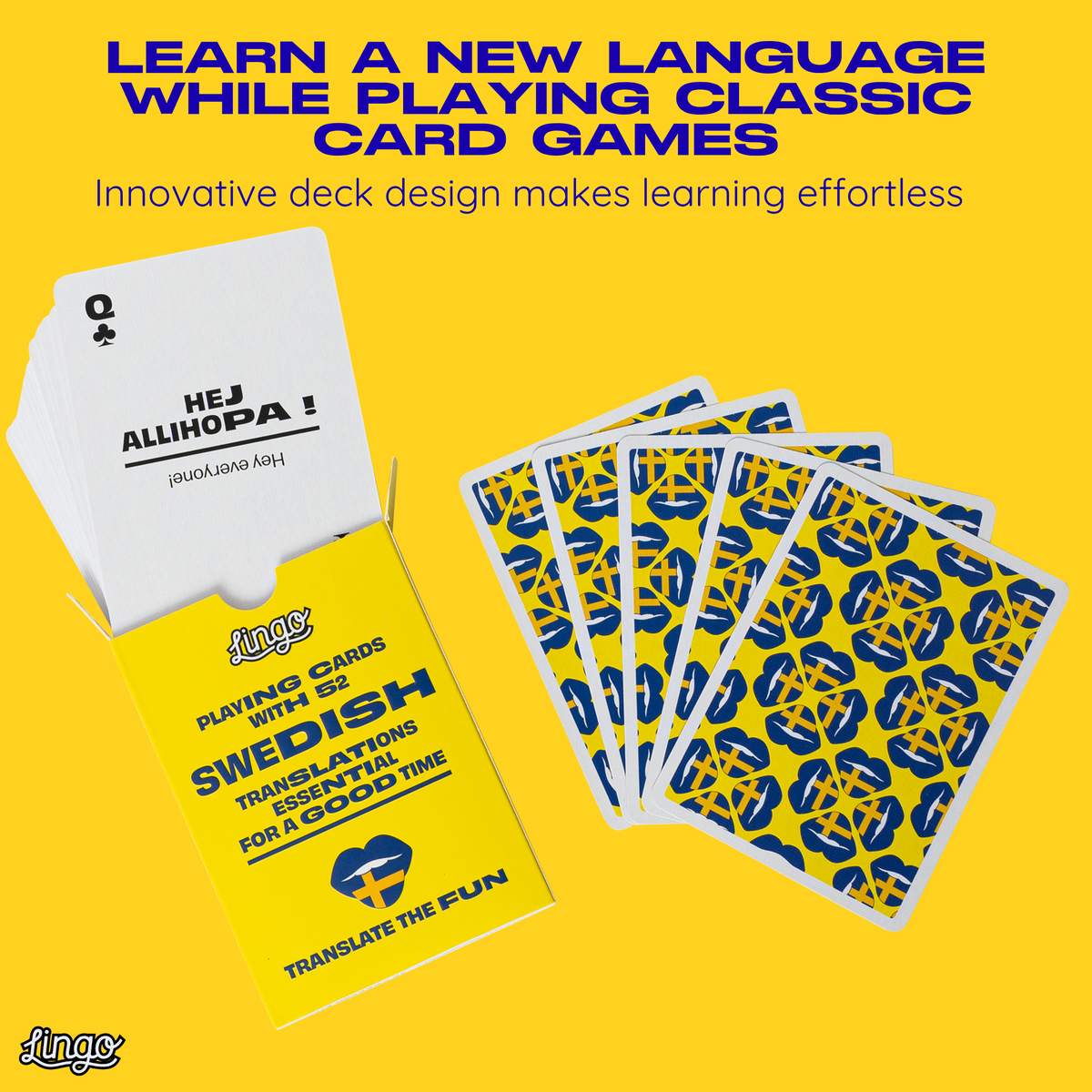 Lingo Swedish Playing Cards – Learn Swedish 52 Phrase Deck