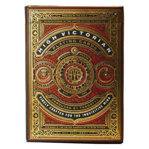High Victorian playing cards box with intricate design on a white background