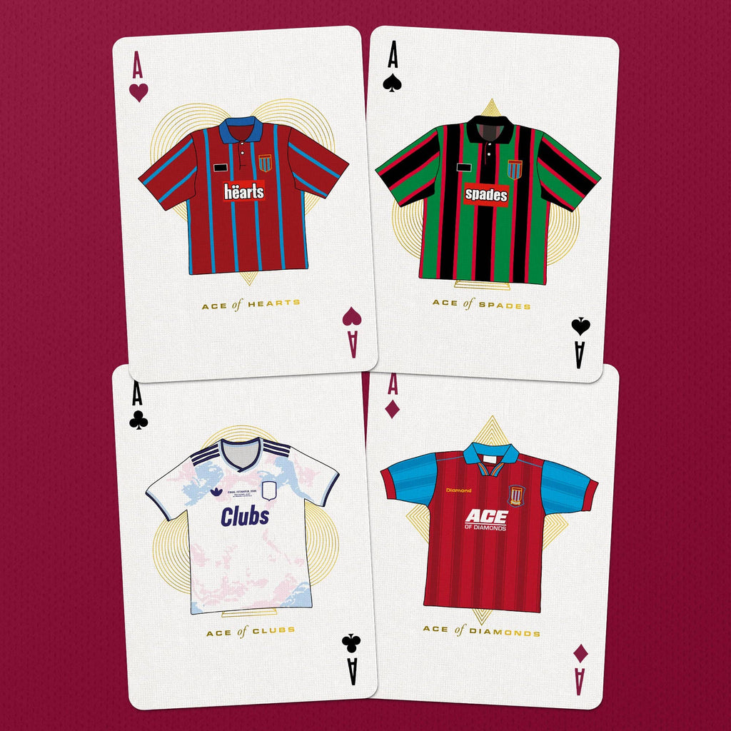 Aston Villa Playing Cards – Football Legends Gold Foil Deck by Boot & Ball
