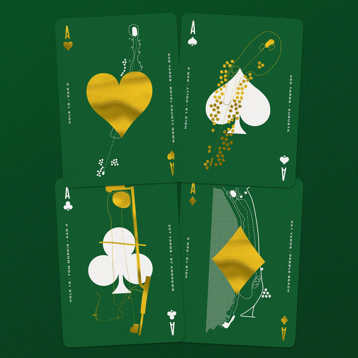Golf Playing Cards – Gold Foil Edition by Boot & Ball