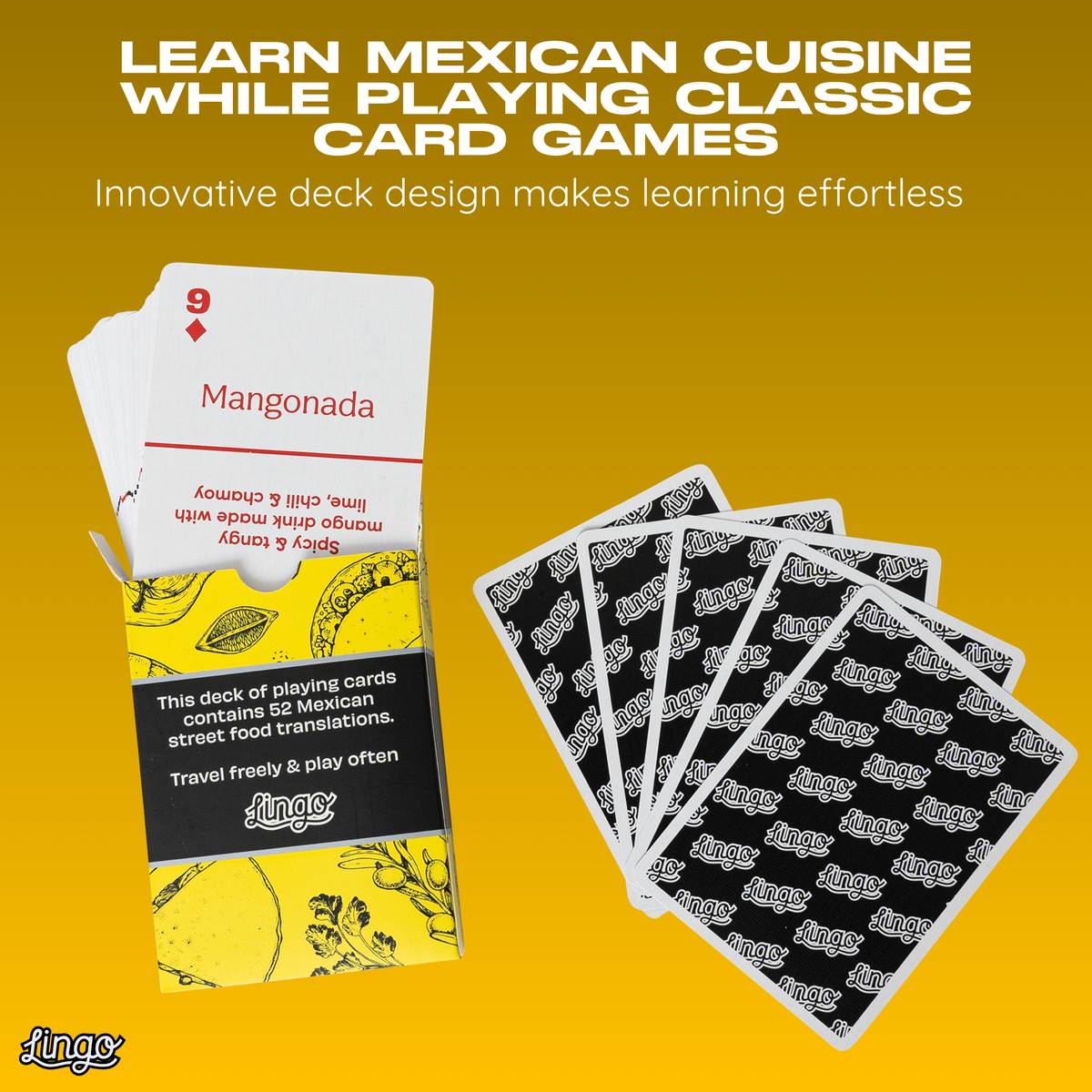 Lingo Mexican Street Food Playing Cards – 52 Mexican Foods
