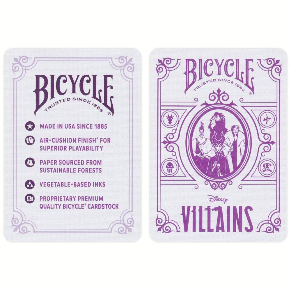 Bicycle Disney Villains Purple Playing Cards