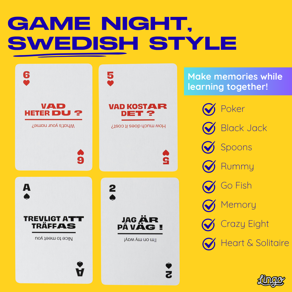 Swedish Lingo Travel Playing Cards