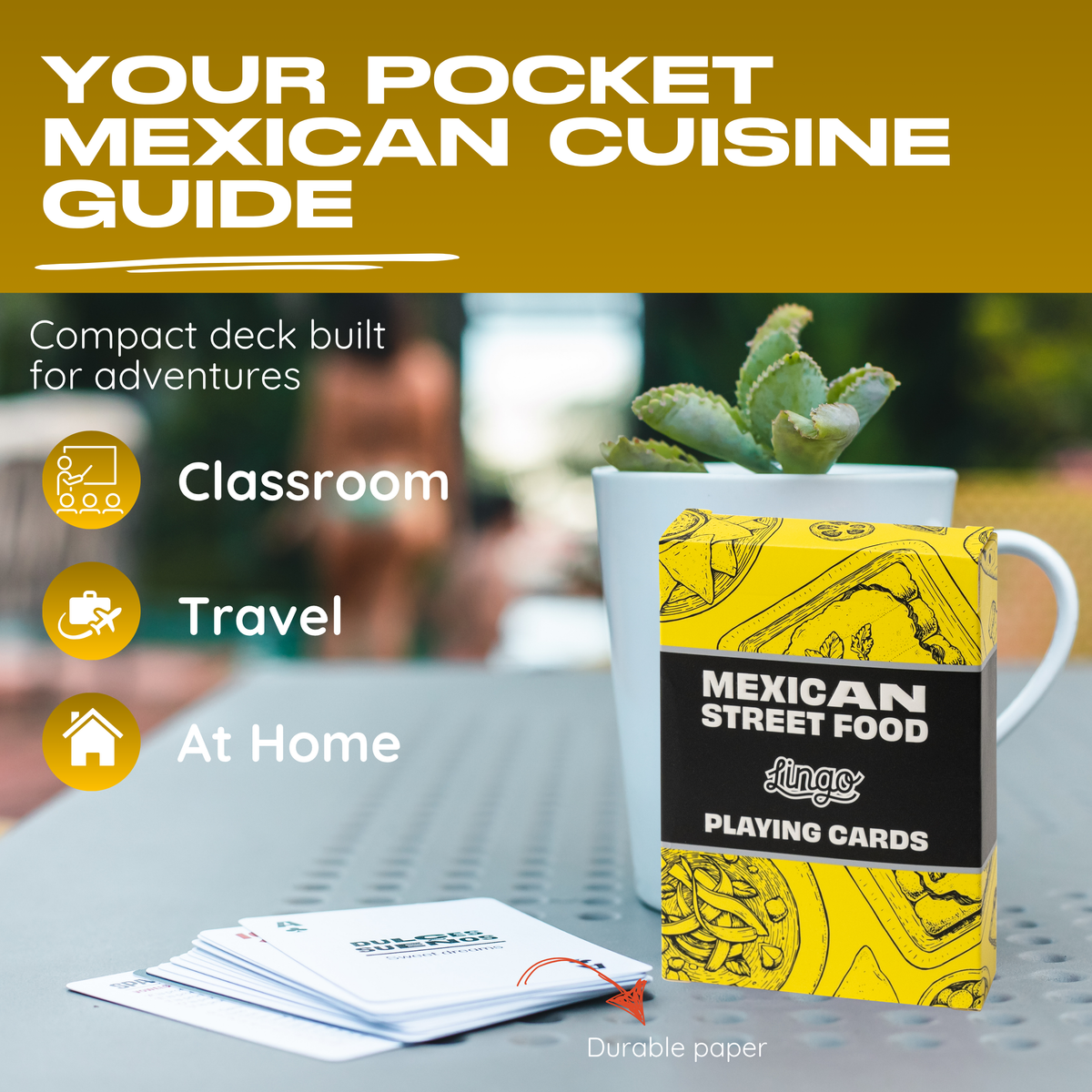 Lingo Mexican Street Food Playing Cards – 52 Mexican Foods