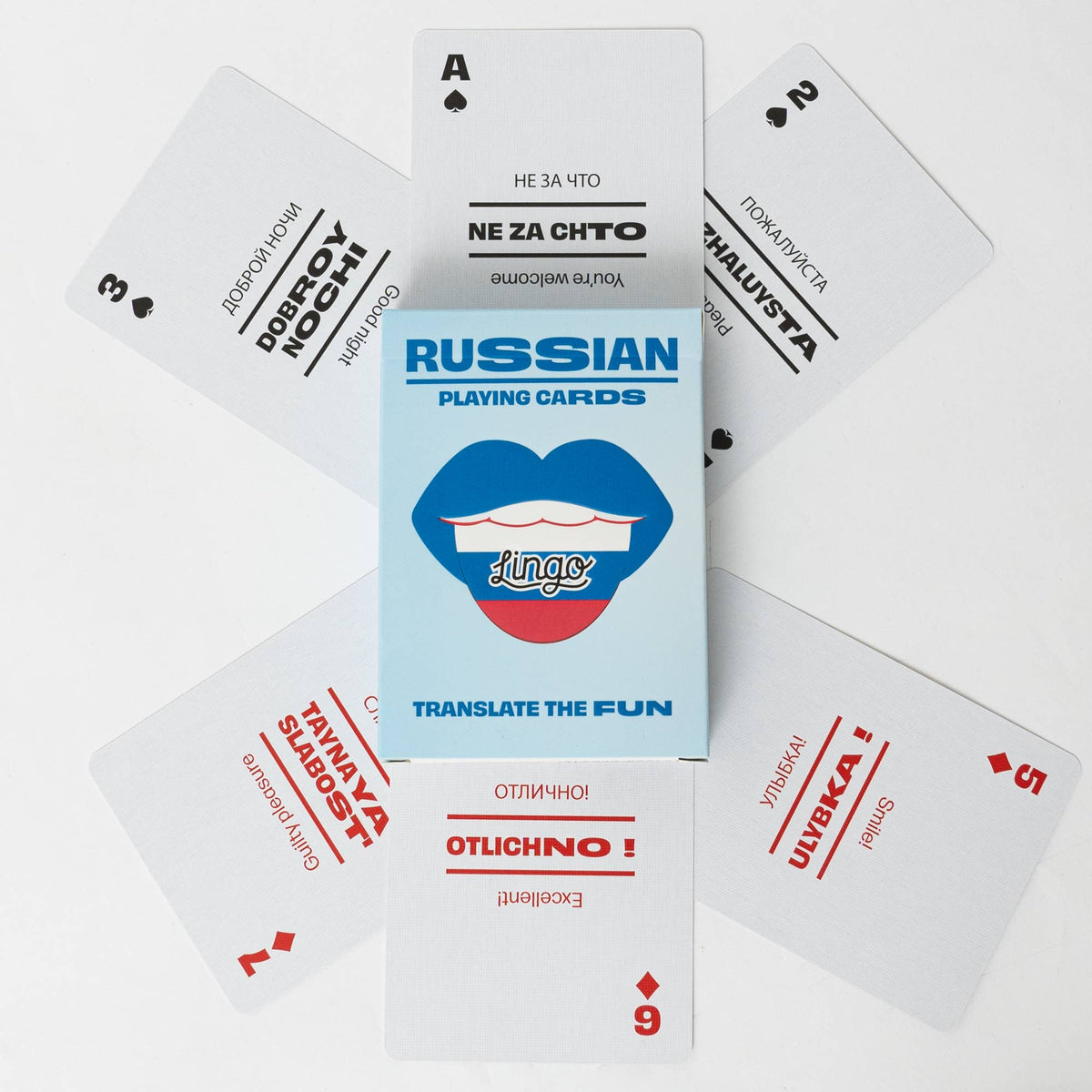 Lingo Russian Playing Cards – Learn Russian 52 Phrase Deck
