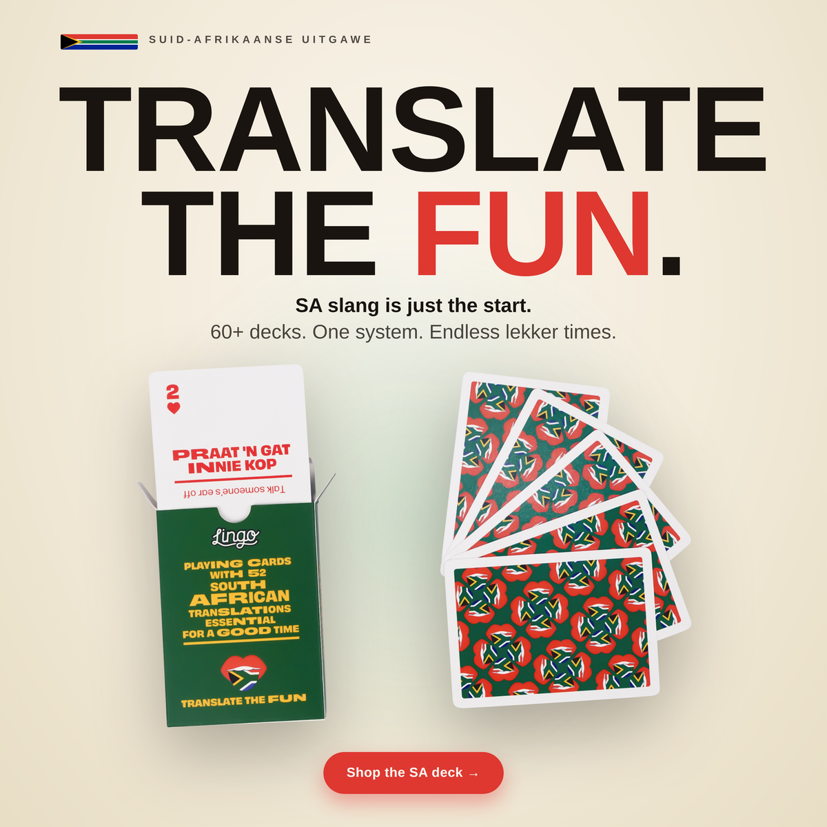 Lingo South African Slang Playing Cards – 52 South African Phrases