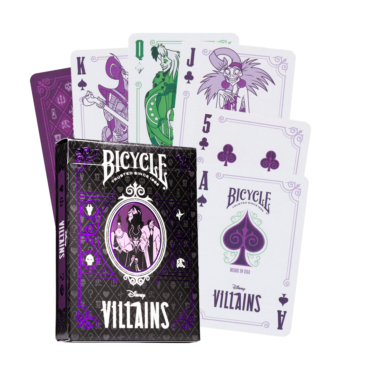 Bicycle Disney Villains Purple Playing Cards