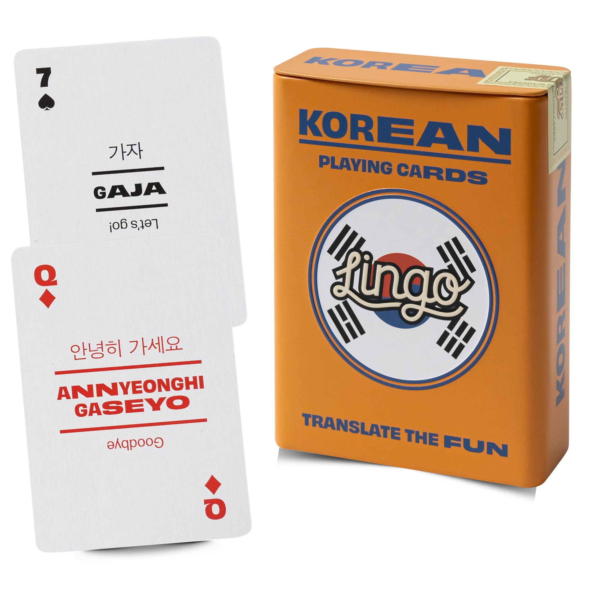 Lingo Korean Playing Cards in a Wayfarer Travel Tin