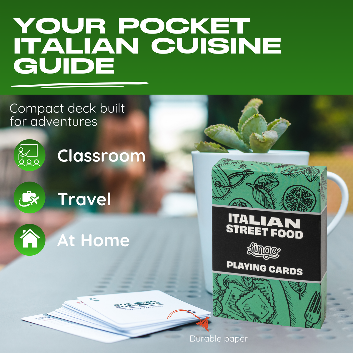 Lingo Italian Street Food Playing Cards – 52 Italian Foods