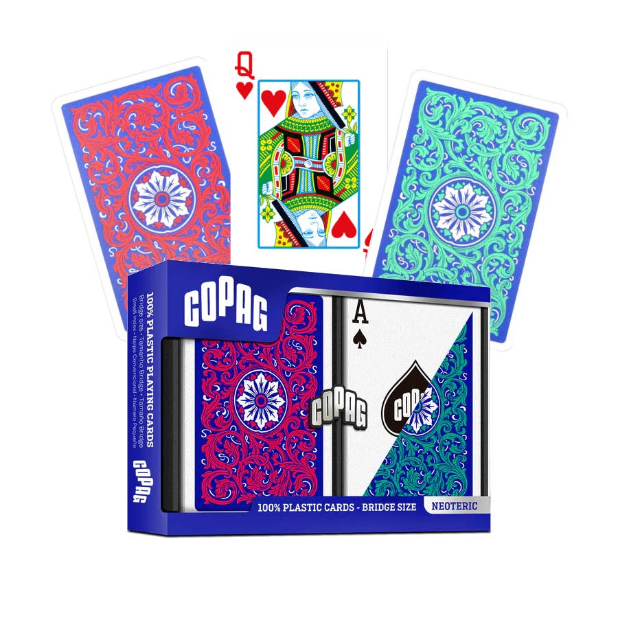 COPAG Neoteric Bridge Playing Cards – Regular Index Green & Red Double Deck