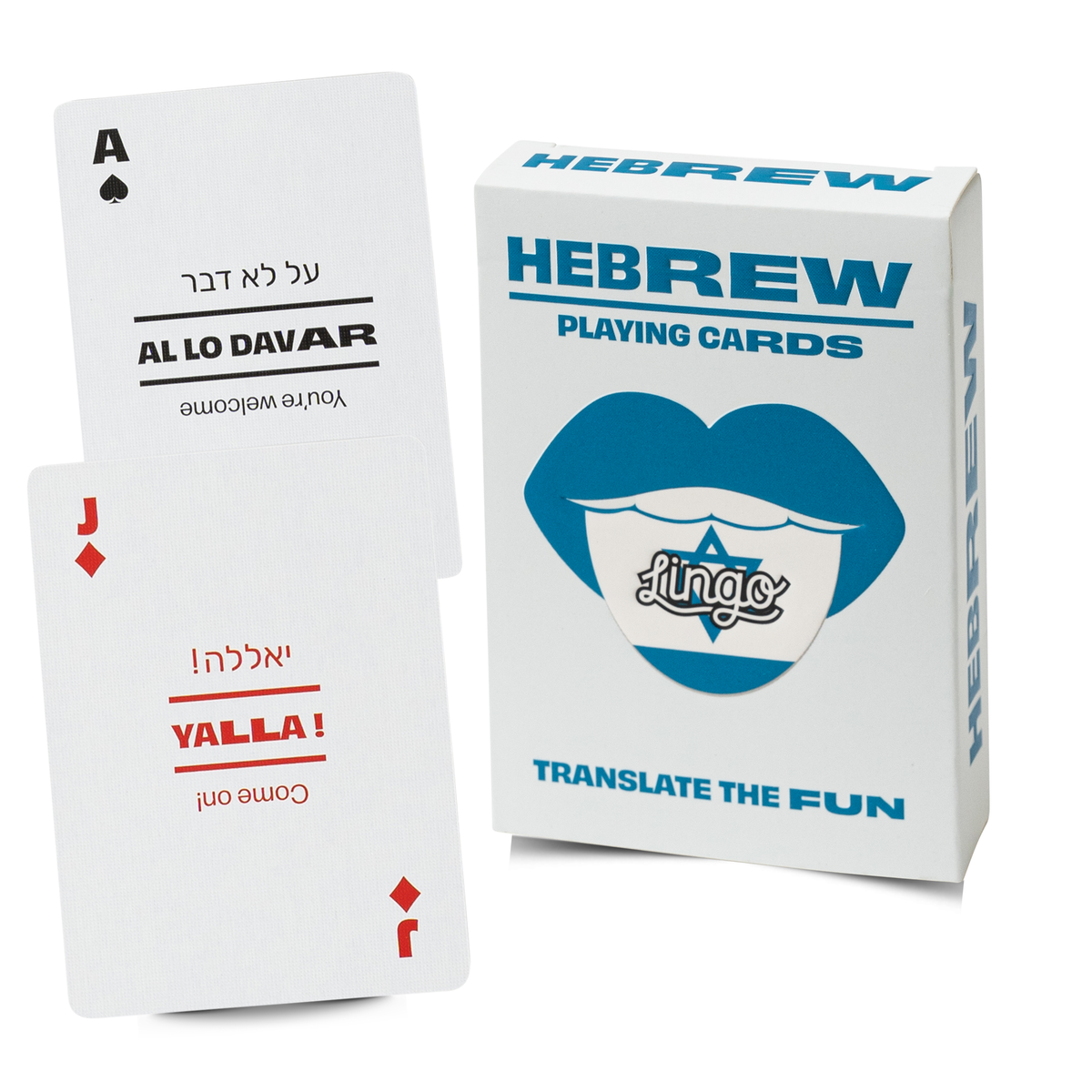 Lingo Hebrew Playing Cards – Learn Hebrew 52 Phrase Deck