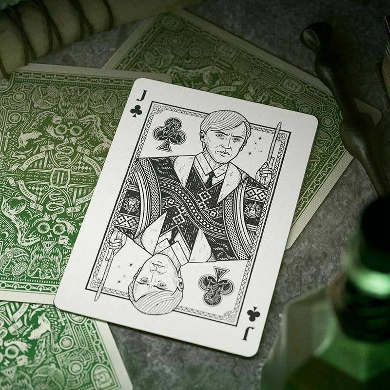 Harry Potter Slytherin Green  Playing Cards by Theory11