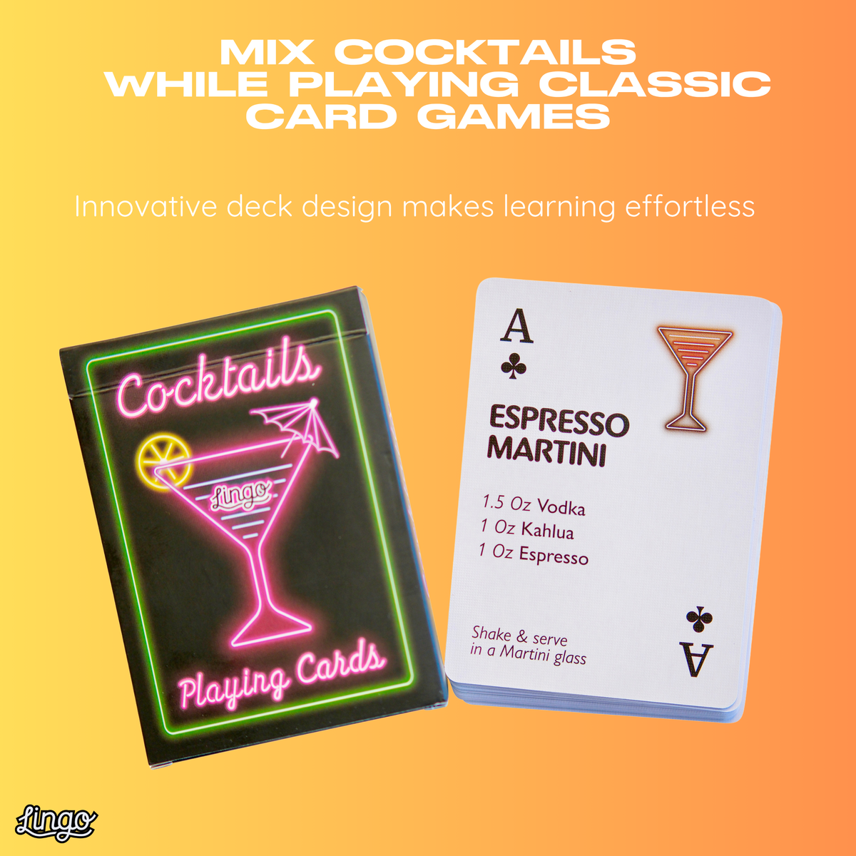 Lingo Cocktail Playing Cards – 52 Cocktail Recipe Deck
