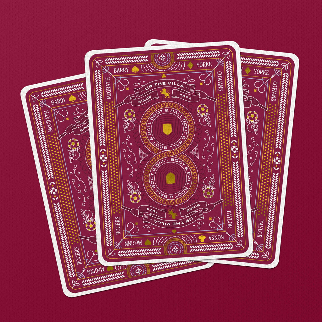 Aston Villa Playing Cards – Football Legends Gold Foil Deck by Boot & Ball