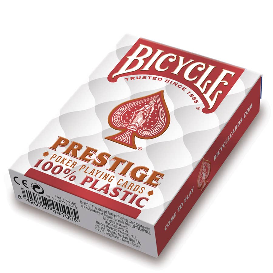 Bicycle Prestige Jumbo Index Red Playing Cards – 100% Plastic