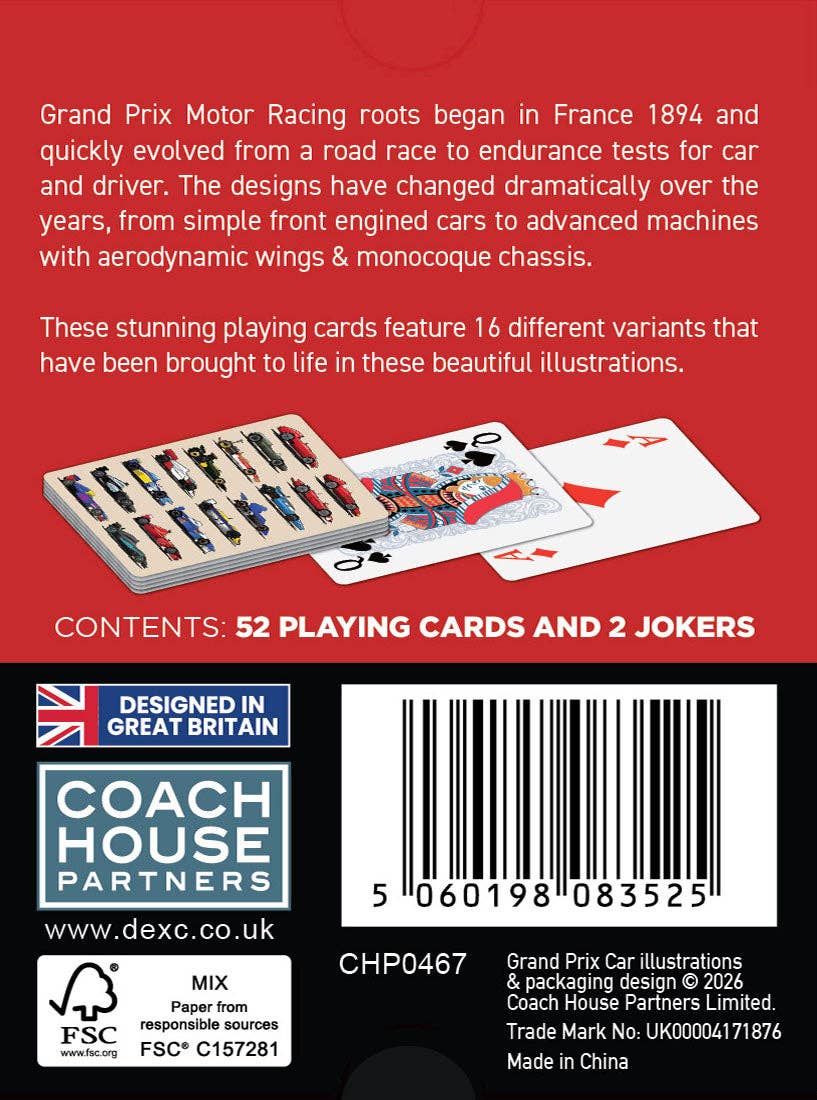 Grand Prix Car Playing Cards by Coach House