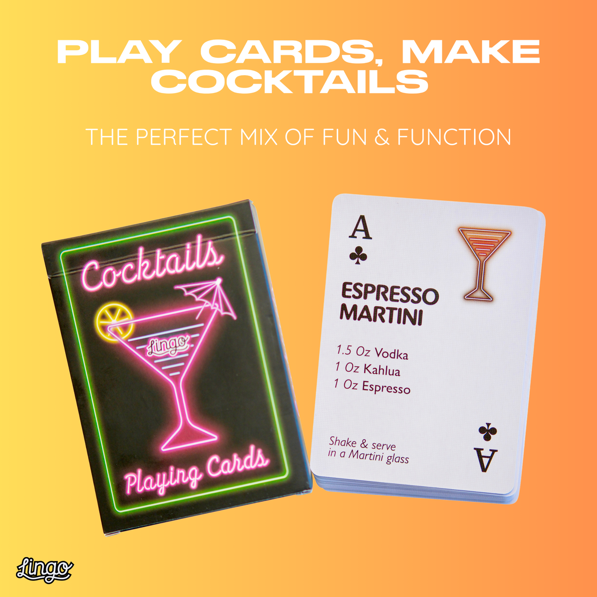 Lingo Cocktail Playing Cards – 52 Cocktail Recipe Deck