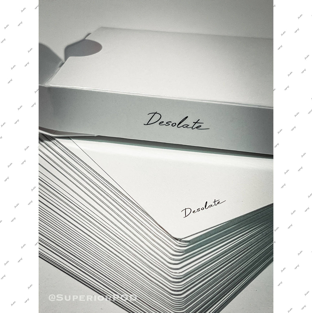 White DESOLATE Playing Cards, White Card Deck