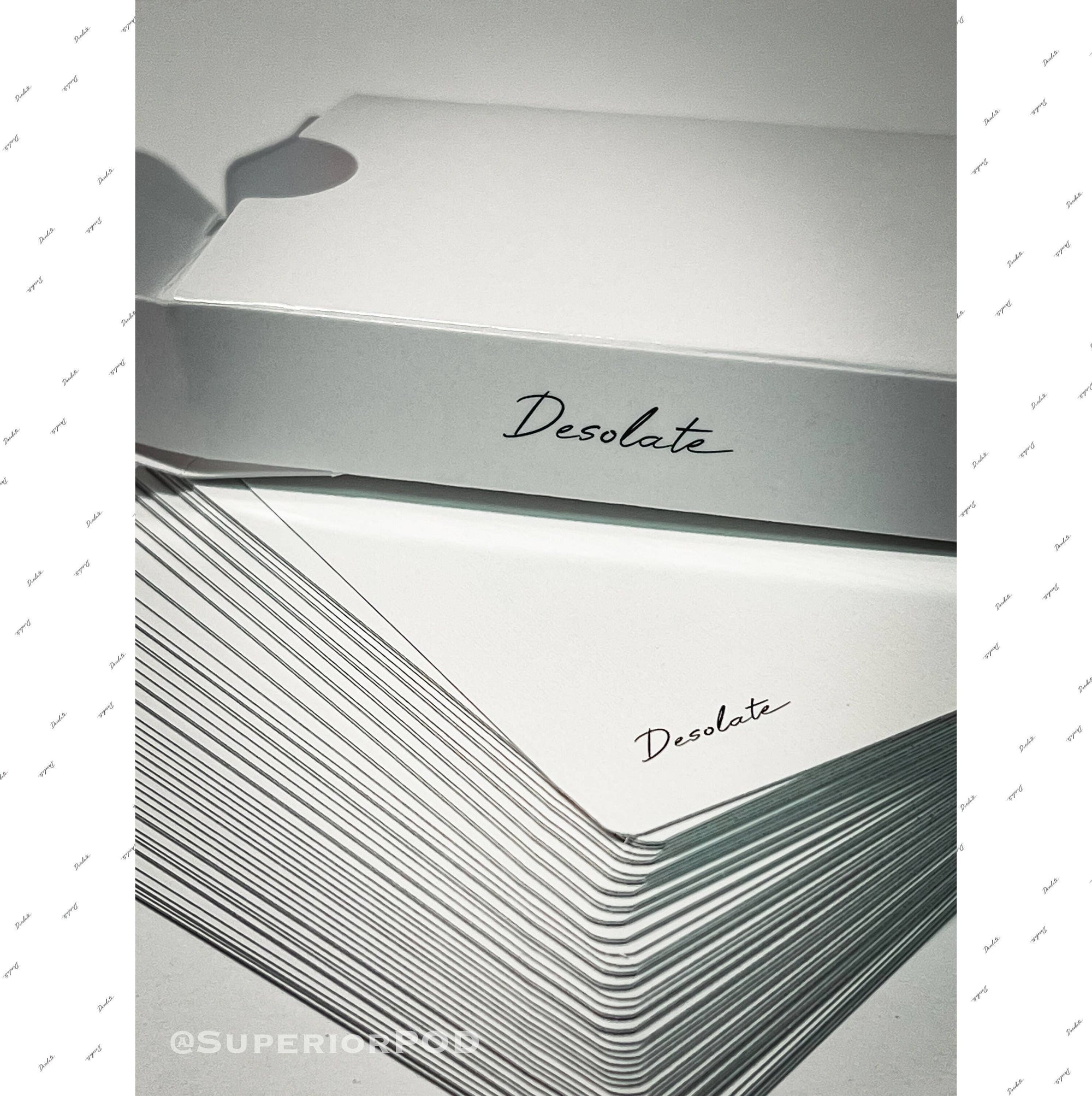 White DESOLATE Playing Cards, White Card Deck