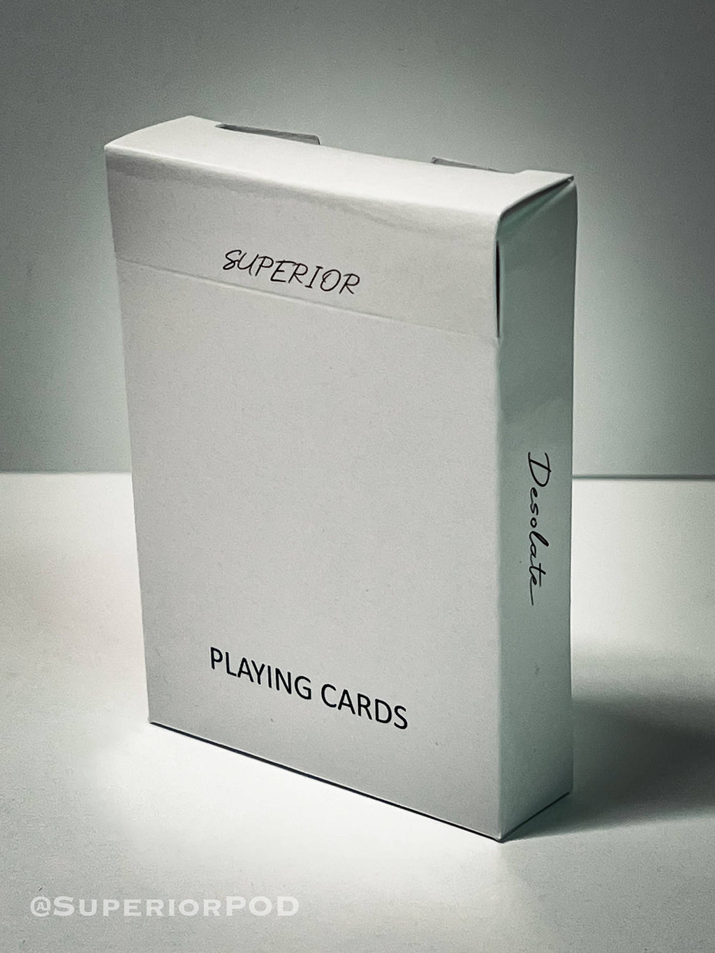 White DESOLATE Playing Cards, White Card Deck