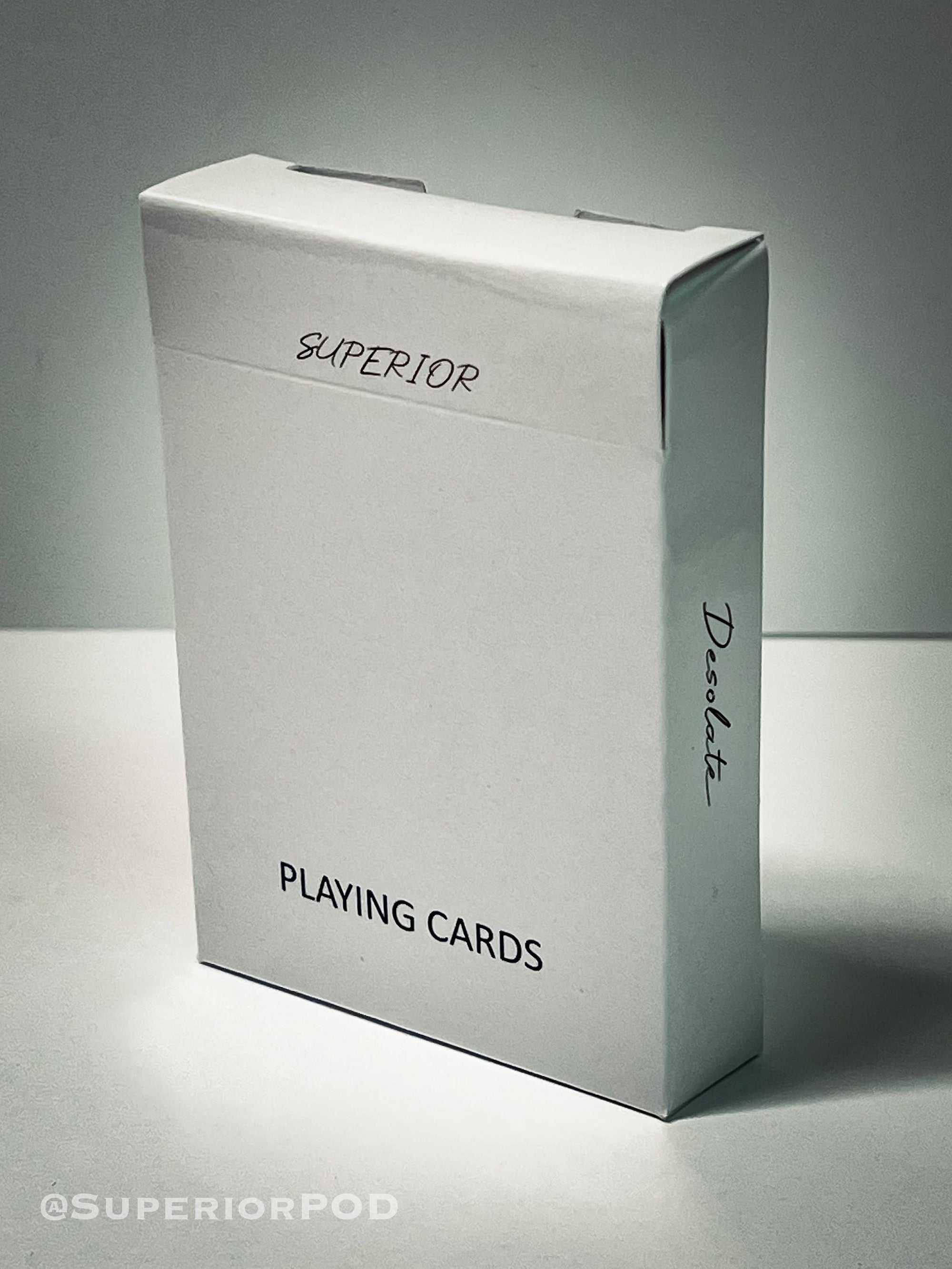 White DESOLATE Playing Cards, White Card Deck